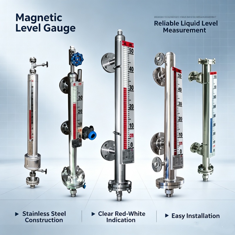 Magnetic Float Level Gauge Indicator Transmitter for Chemical Water Tank Boiler 4 20mA Level Meter Sensor