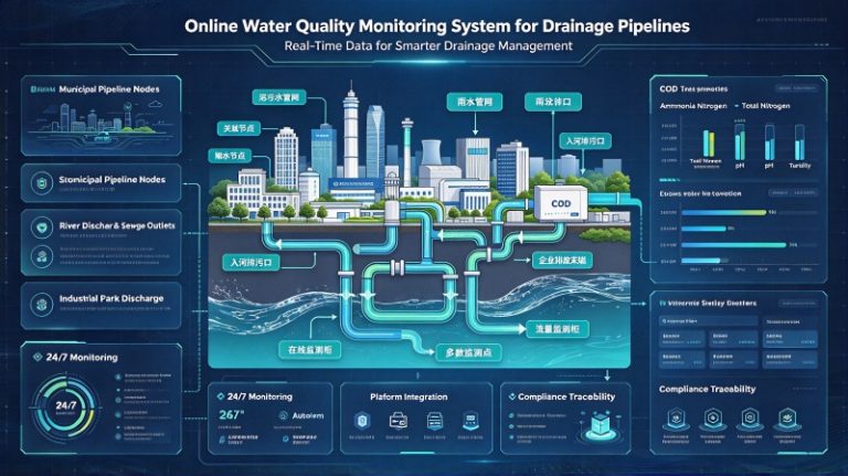 online water quality monitoring system for drainage pipelines